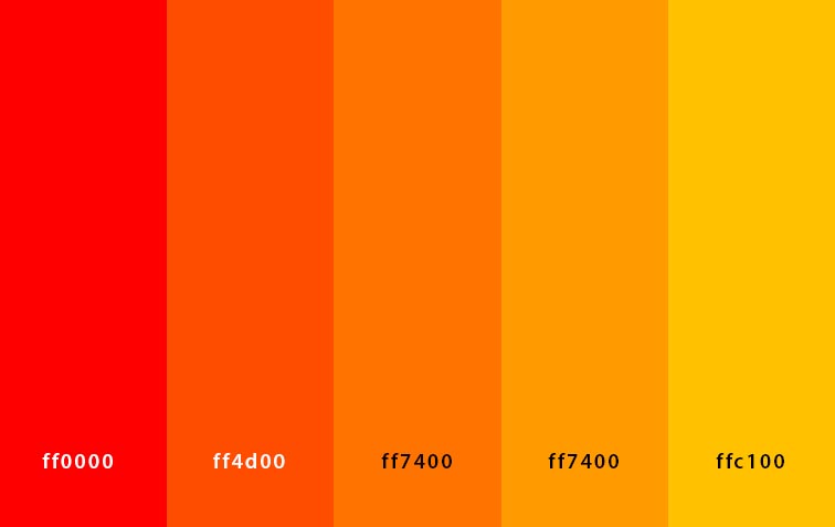 رنگ سازمانی - orange color palette
