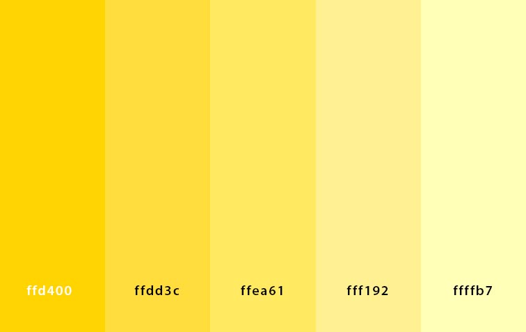 رنگ سازمانی - yellow color palette